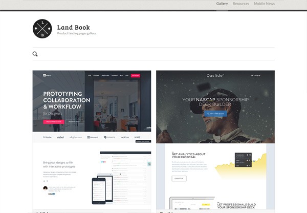 Web Design Gallery: Land Book