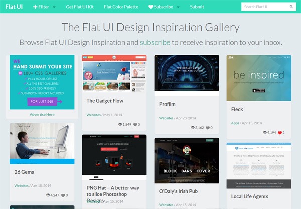 Web Design Gallery: Flat UI