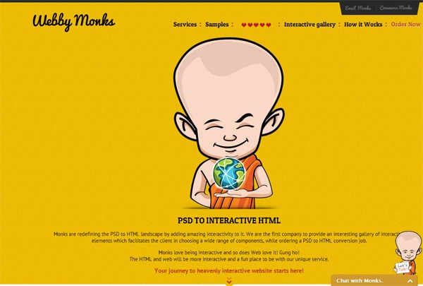 webby monks homepage