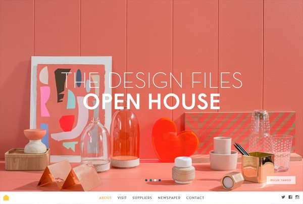 A website that with bold colors: The Design Files Open House