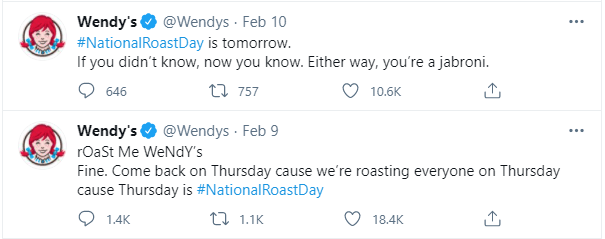 wendys social media