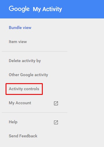 Menu - Activity controls