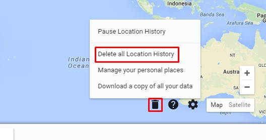 Delete location history