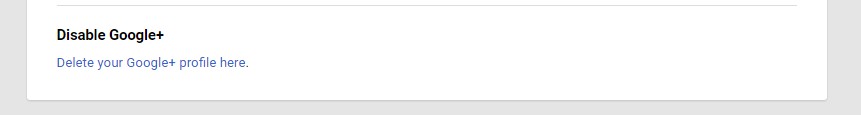 Delete Google+ option