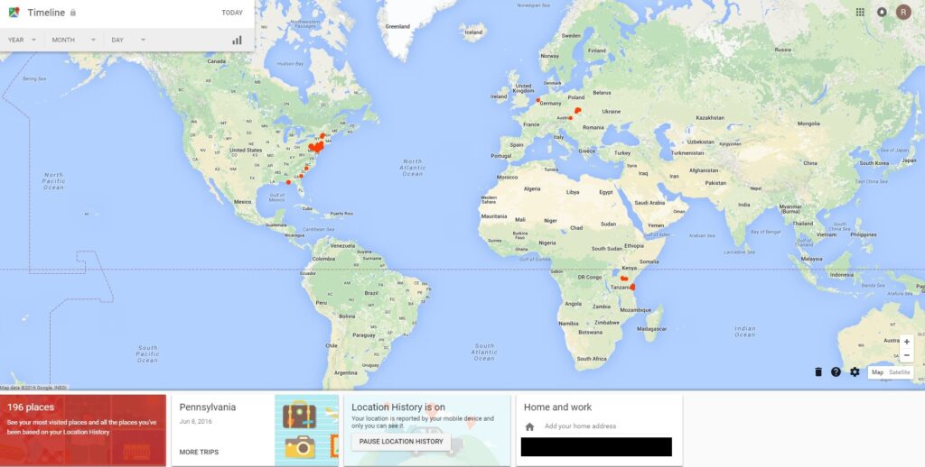 Location history map