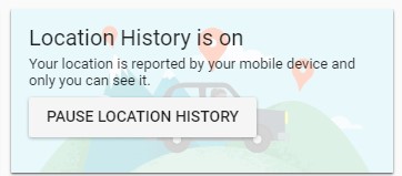 Location history tracking on/off