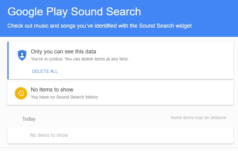 Google play sound search menu