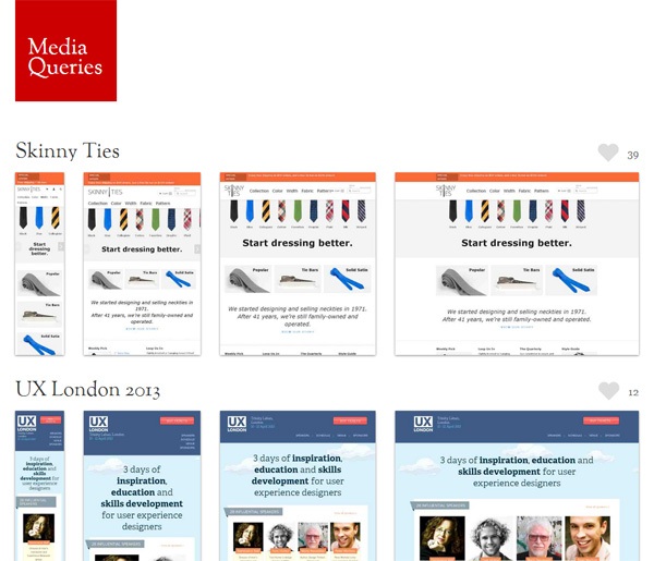 Responsive website design examples of how pages change layout based on screen size