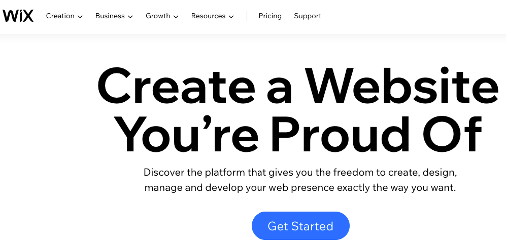 Homepage for Wix