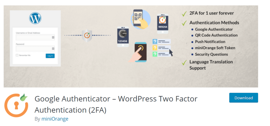 2FA plugin for WordPress security