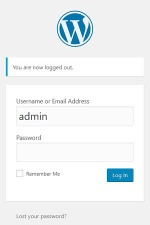 Admin username example for WordPress security