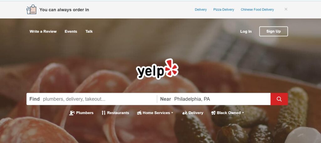 Yelp business review site