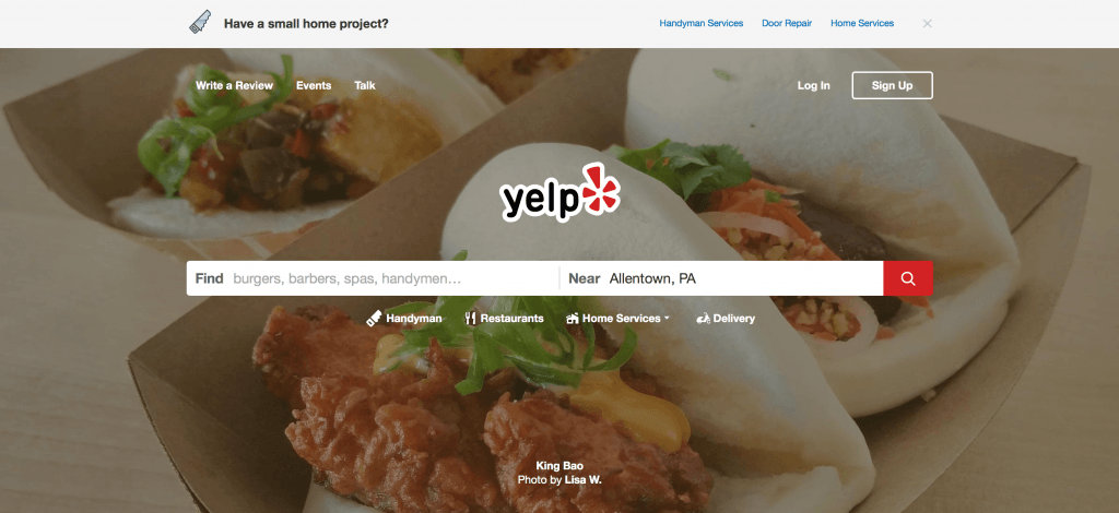 Yelp social review network