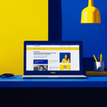 Laptop display with website