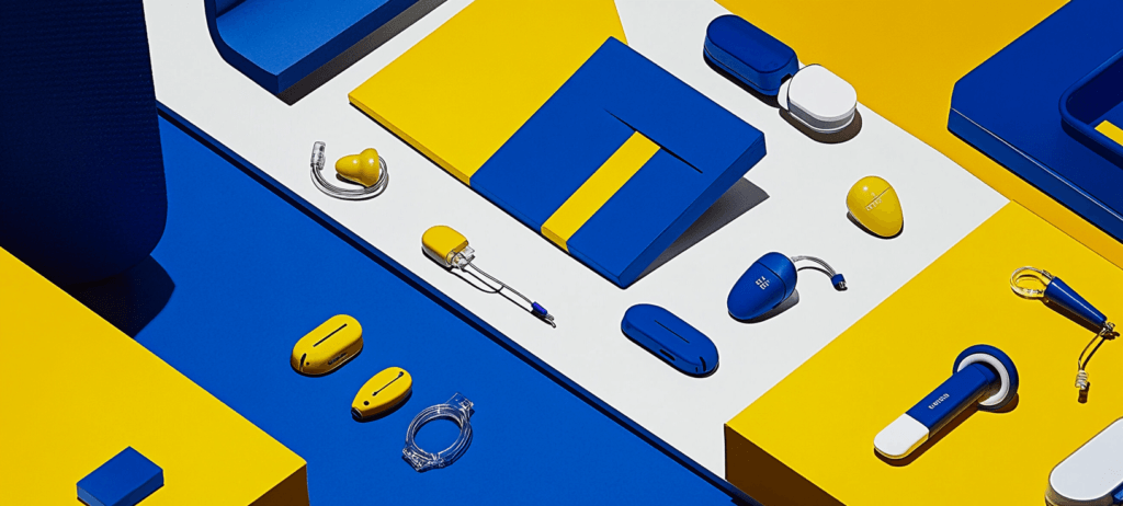 Electronic audiology equipment laid out