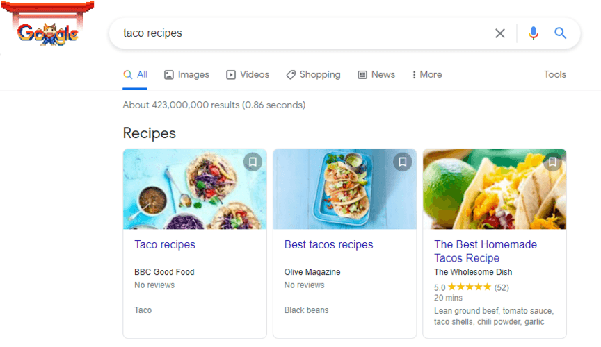 SEO content example: tacos