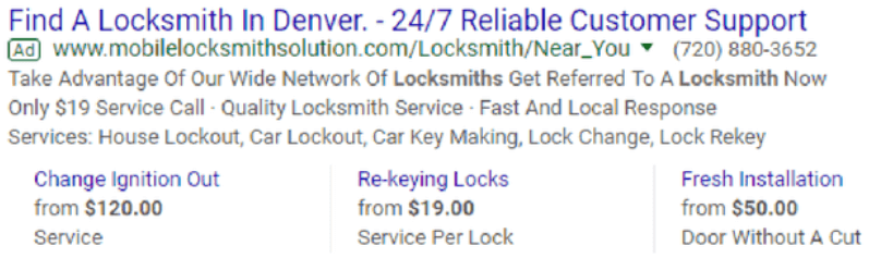 Denver Locksmiths Ad