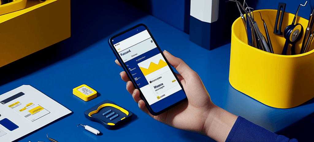 Phone displaying Facebook ads
