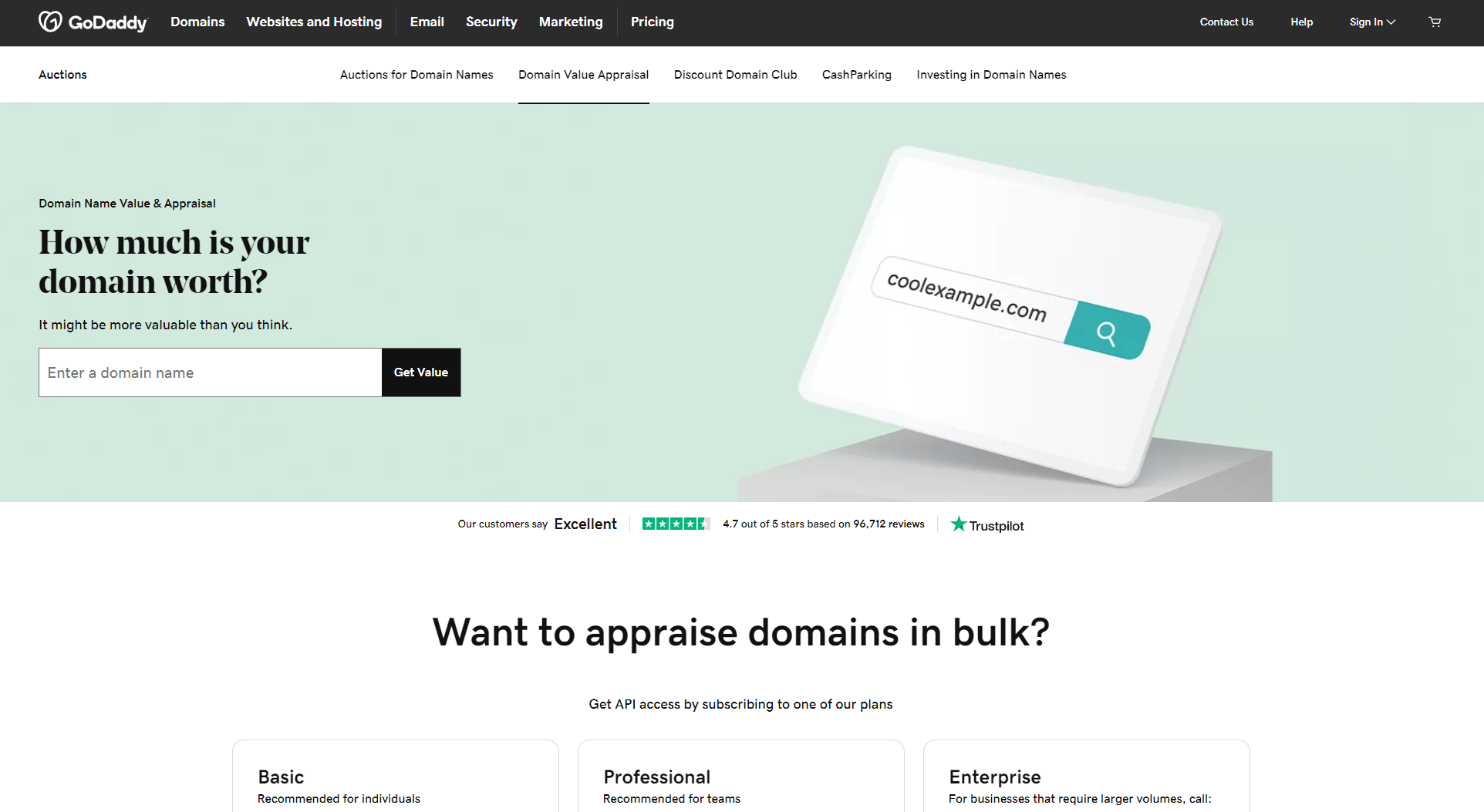 GoDaddy website