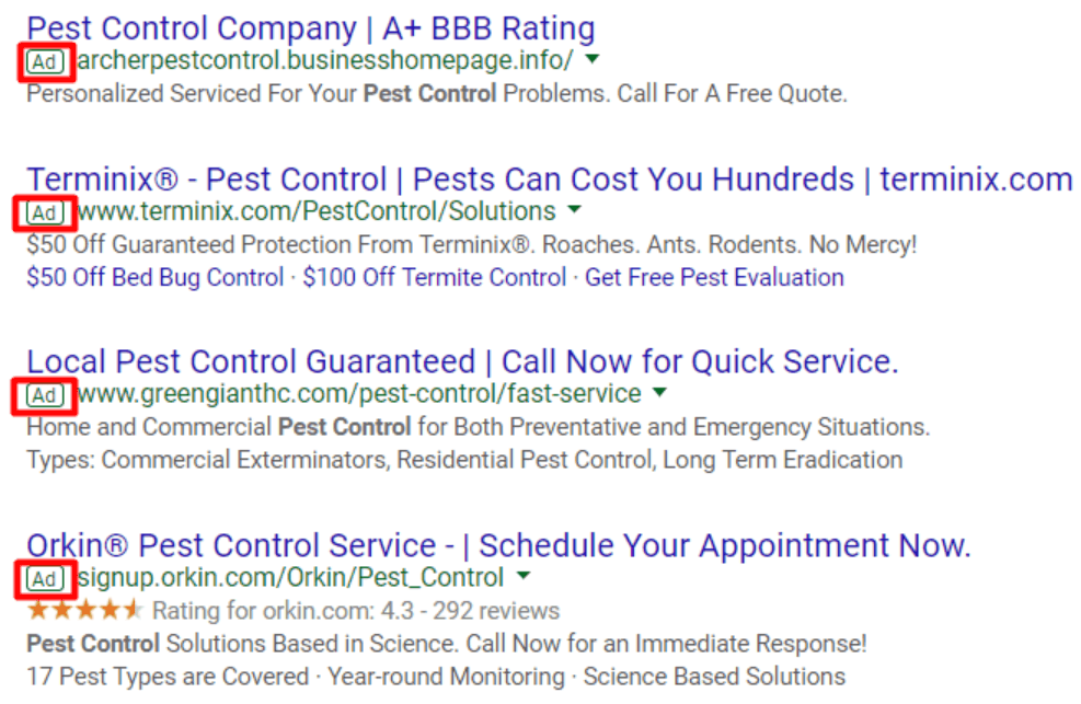 Google Ads for Pest Control