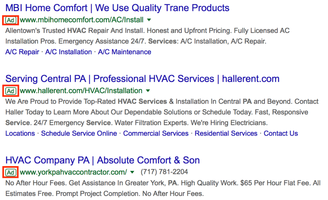 HVAC Ad Listing 2