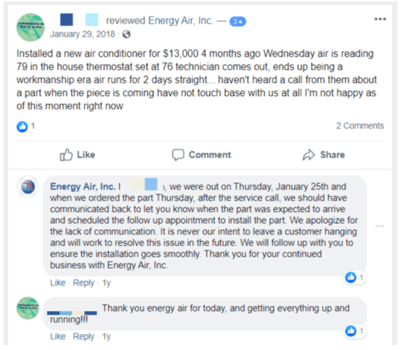 HVAC Facebook post