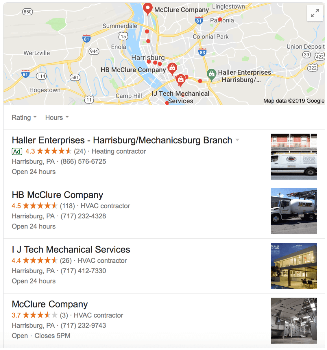 HVAC map and listing 2