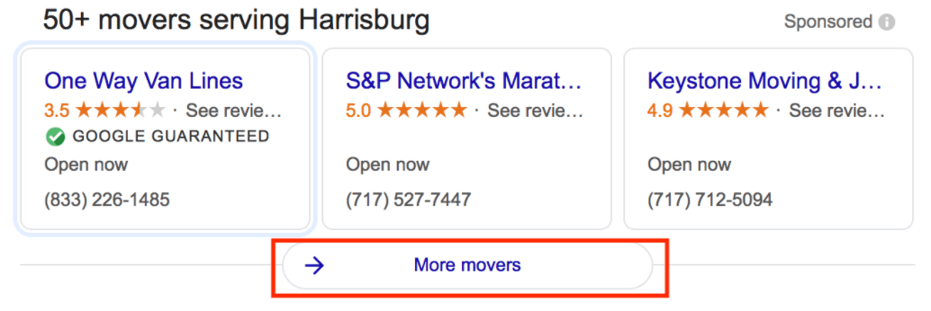 Harrisburg moving company ads