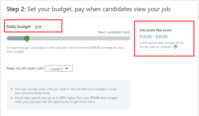 Linkedin ad budget