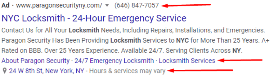 NYC Locksmiths Ad