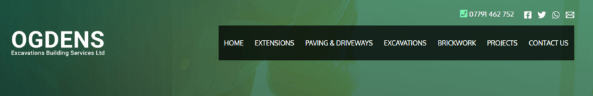Screenshot of Ogdens homepage taskbar