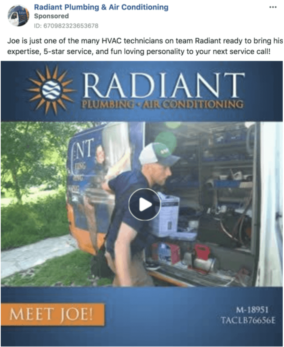 Radiant Plumbing & Air Conditioning Ad