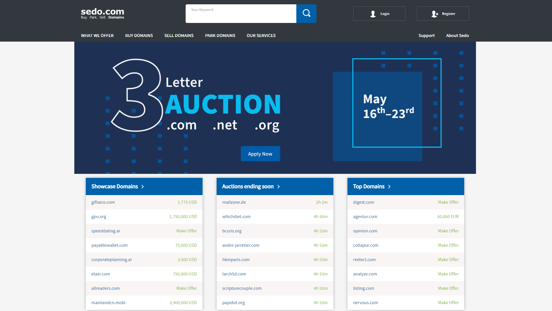 Sedo website