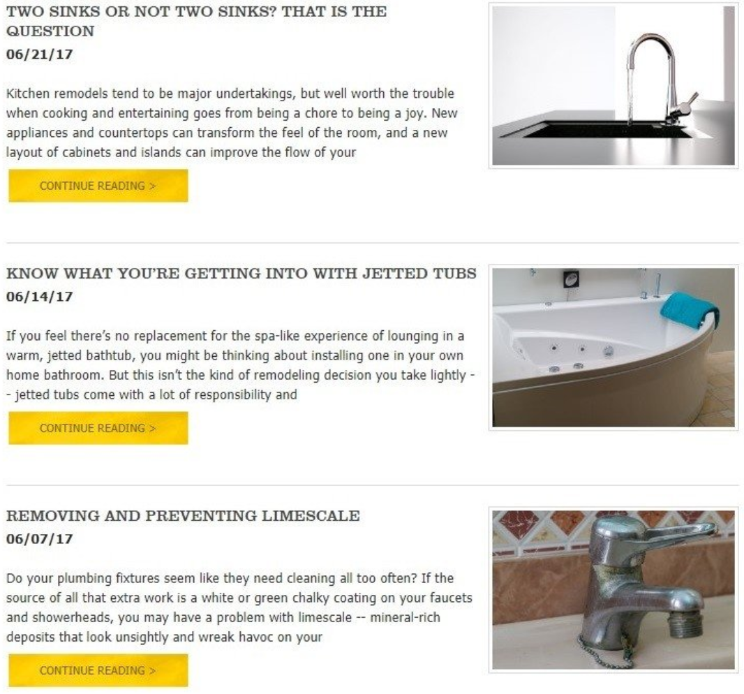 Blogs about sinks and tubs