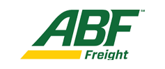 Logo of ABF Freight featuring the letters 'ABF' in green above the word 'Freight' in black, with a green and yellow swoosh beneath.