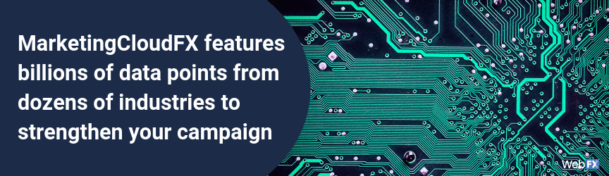 MaketingCloudFX features billions of data points from dozens of industries to strengthen your campaign