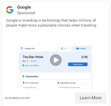 social media ad from Google