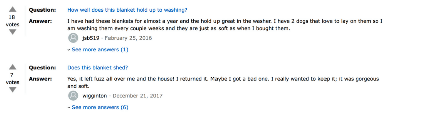 amazon customer questions