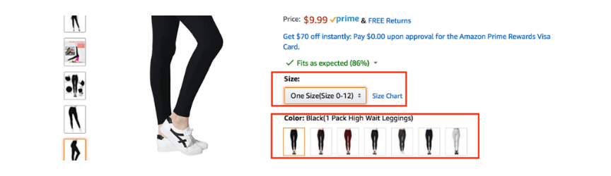 amazon parent child product feature