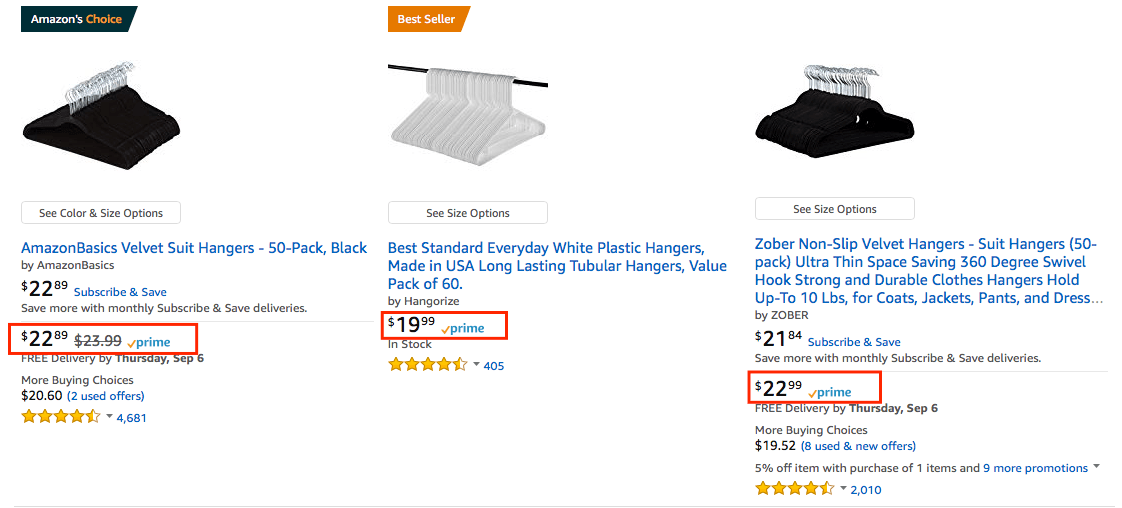 amazon pricing example