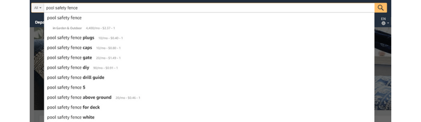 amazon search suggestions example