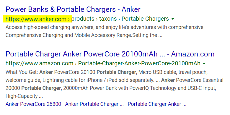 anker search results example