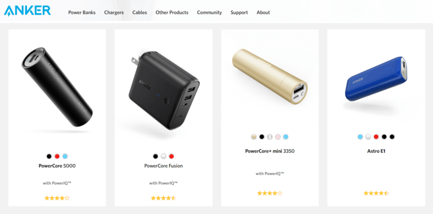 anker website example