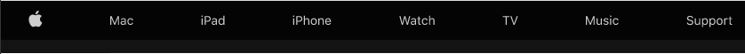 Apple site navigation