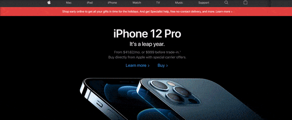 Apple website design example