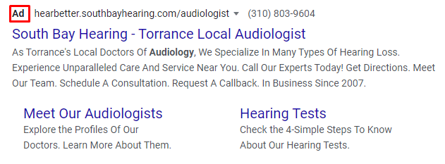 audiologist paid ad