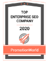 Award plaque for 'Top Enterprise SEO Company 2020' by PromotionWorld.