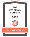 Award certificate for 'TOP WEB DESIGN COMPANY 2020' by PromotionWorld.