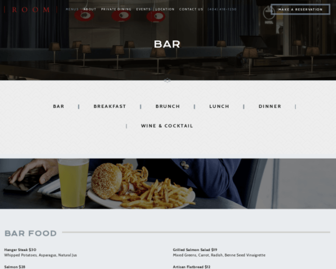 Bar website design by WebFX