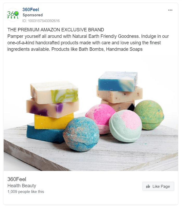 bath bombs facebook ad ppc stats